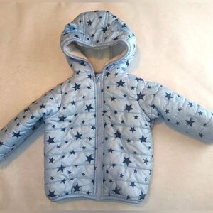FIRST IMPRESSIONS | Toddler Boys' 18 Month Star Fleece Hooded Puffer Jacket